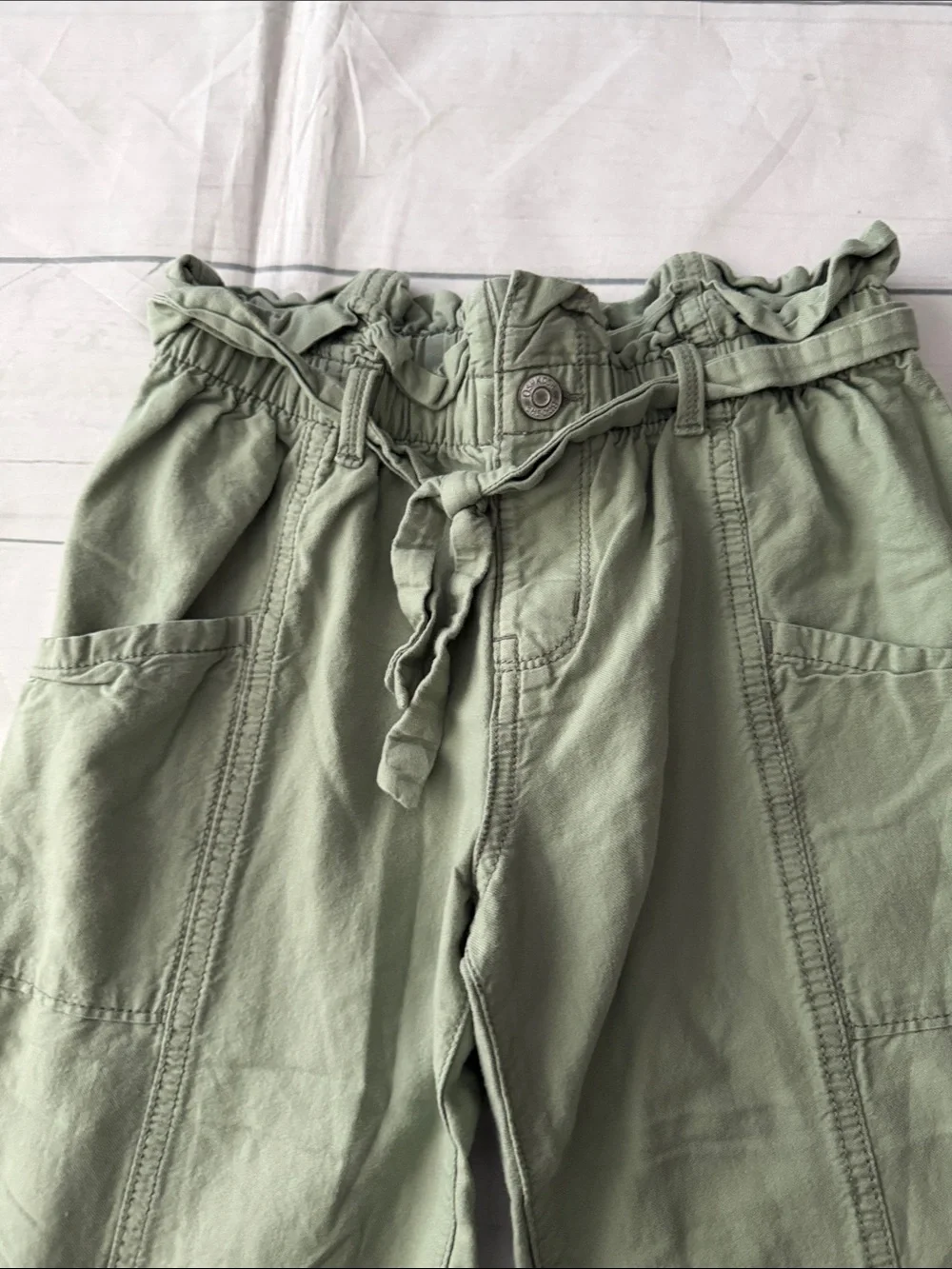 OshKosh B'gosh Sage Green Paperbag Cargo Pants